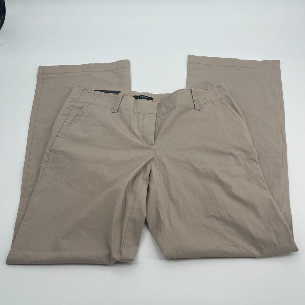 Ann Taylor Pants 6 Womens Beige Modern Trouser Leg Dress Pants Business Casual